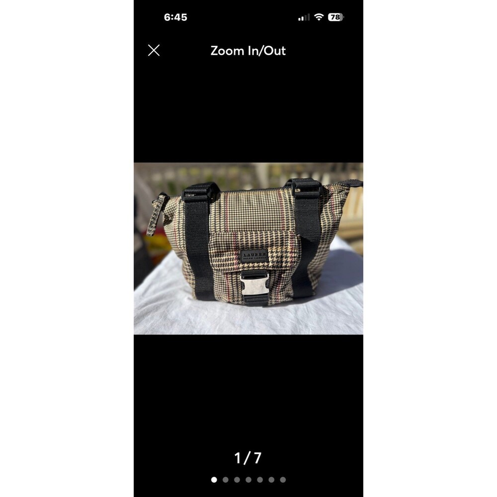 Lauren Ralph Lauren Plaid Shoulder Bag Herringbone Fabric Fall colors